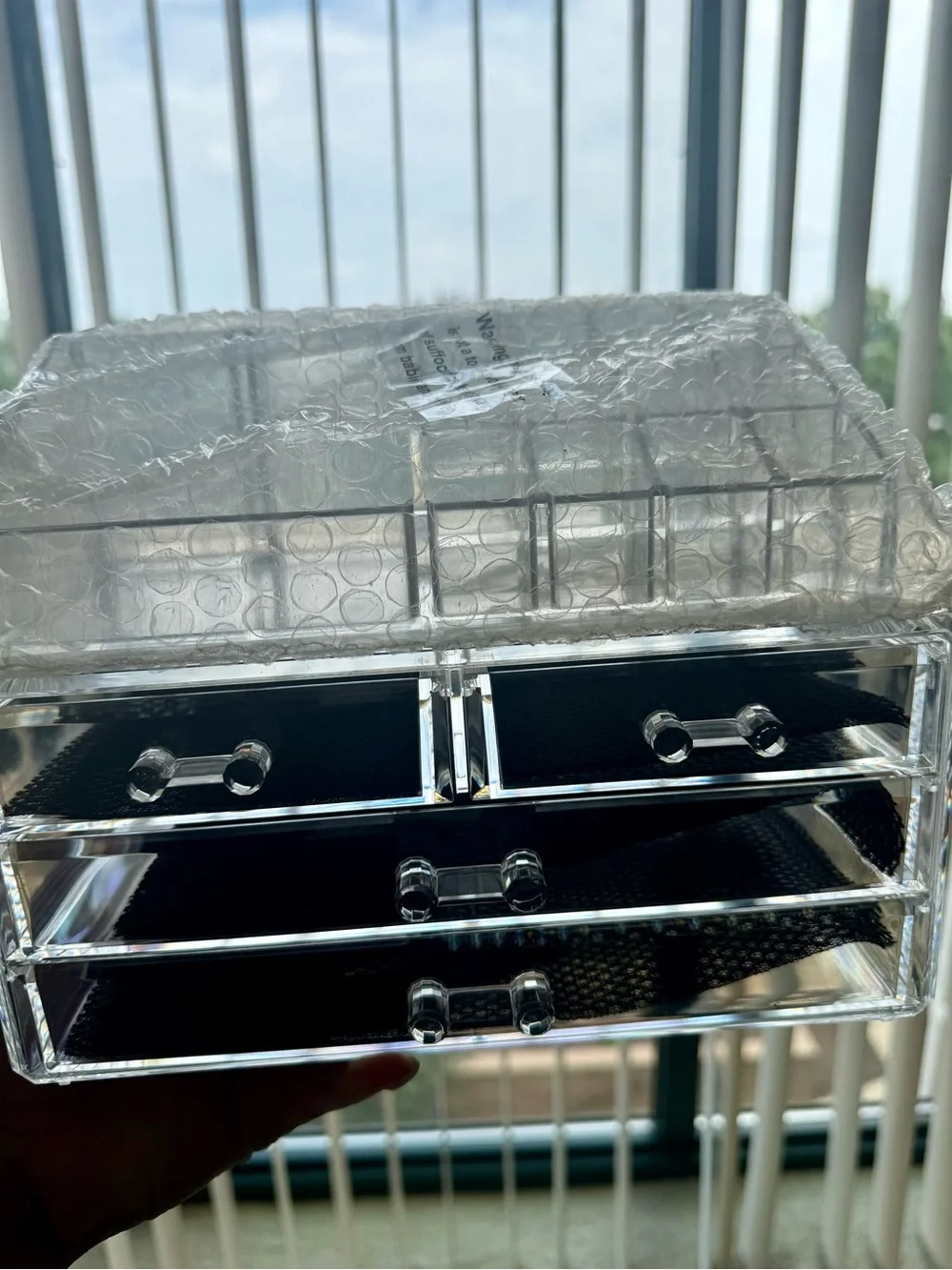 Clear Acrylic 3-Drawer Makeup and Jewelry Organizer - Clear